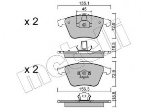 METELLI 22-0549-3 stabdžių trinkelių rinkinys, diskinis stabdys 
 Techninės priežiūros dalys -> Papildomas remontas
1368558, 1464435, B3YF-33-23Z, 1605195