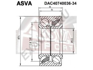 ASVA DAC40740036-34 rato guolis 
 Ašies montavimas/vairavimo mechanizmas/ratai -> Rato stebulė/montavimas -> Rato guolis