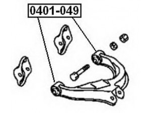 ASVA 0401-049 valdymo svirties/išilginių svirčių įvorė 
 Ašies montavimas/vairavimo mechanizmas/ratai -> Valdymo svirtis/pasukamosios svirties sujungimas -> Montavimas/sutvirtinimas
MB864711, MB914431, MR369734, MR369733