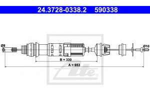 ATE 24.3728-0338.2 sankabos trosas 
 Dviratė transporto priemonės -> Kabeliai ir tachometro velenaai -> Sankabos trosas
2150 V1, 2150 V1
