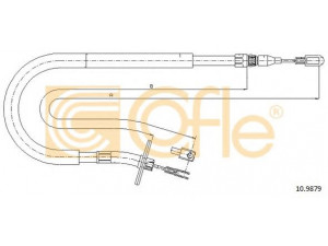 COFLE 10.9879 trosas, stovėjimo stabdys 
 Stabdžių sistema -> Valdymo svirtys/trosai
6674204685, A6674204685