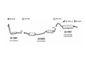 ASSO ART1334 išmetimo sistema 
 Išmetimo sistema -> Išmetimo sistema, visa