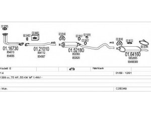 MTS C250349005492 išmetimo sistema 
 Išmetimo sistema -> Išmetimo sistema, visa