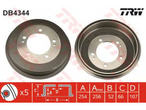 TRW DB4344 stabdžių būgnas 
 Stabdžių sistema -> Būgninis stabdys -> Stabdžių būgnas
4243187602, 4243187602000