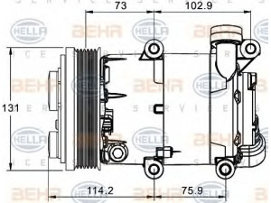 HELLA 8FK 351 334-031 kompresorius, oro kondicionierius 
 Oro kondicionavimas -> Kompresorius/dalys
1 383 679, 1 421 335, 1 444 893