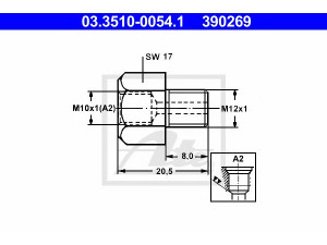 ATE 03.3510-0054.1 adapteris, stabdžių žarnelė
005 997 10 72