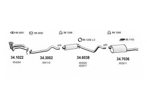 ASSO ART1784 išmetimo sistema 
 Išmetimo sistema -> Išmetimo sistema, visa