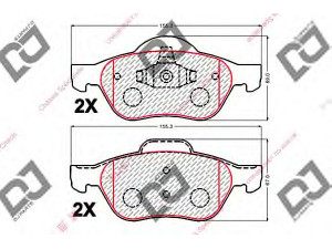 DJ PARTS BP2115 stabdžių trinkelių rinkinys, diskinis stabdys 
 Techninės priežiūros dalys -> Papildomas remontas
77012-09100, 7701209100, 77111-30086