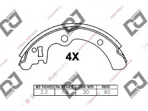DJ PARTS BS1422 stabdžių trinkelių komplektas 
 Techninės priežiūros dalys -> Papildomas remontas
25178GA180, 25178GA310, 25178GA311