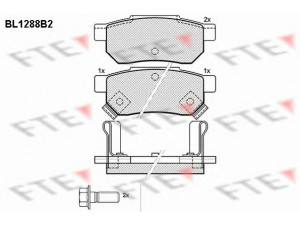 FTE BL1288B2 stabdžių trinkelių rinkinys, diskinis stabdys 
 Techninės priežiūros dalys -> Papildomas remontas
43022-SAA-E50, 43022-SE0-000, 43022-SF1-000