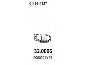 ASSO 32.0006 katalizatoriaus keitiklis 
 Išmetimo sistema -> Katalizatoriaus keitiklis
2080201X25, 2080201Y25, 2080201Y89