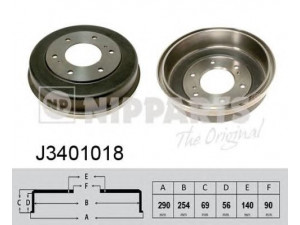 NIPPARTS J3401018 stabdžių būgnas 
 Stabdžių sistema -> Būgninis stabdys -> Stabdžių būgnas
43206-T6000