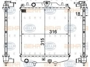 HELLA 8MK 376 757-081 radiatorius, variklio aušinimas