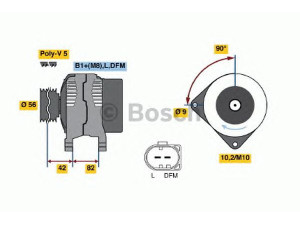 BOSCH 0 986 044 340 kintamosios srovės generatorius 
 Elektros įranga -> Kint. sr. generatorius/dalys -> Kintamosios srovės generatorius
06B 903 016, 06B 903 016 C, 06B 903 016