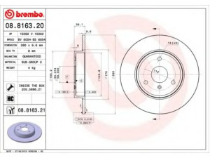 BREMBO 08.8163.20 stabdžių diskas 
 Dviratė transporto priemonės -> Stabdžių sistema -> Stabdžių diskai / priedai
4514210112