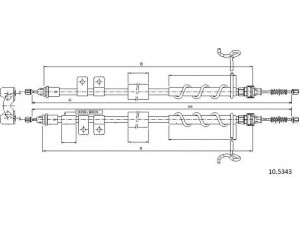 CABOR 10.5343 trosas, stovėjimo stabdys
1475243, 1516244, 7T162A603BB