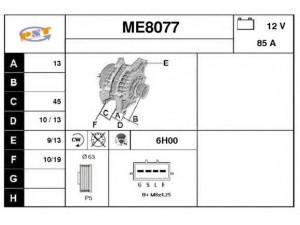 SNRA ME8077 kintamosios srovės generatorius
A5TG0091, MN155953