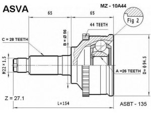 ASVA MZ-10A44 jungčių komplektas, kardaninis velenas 
 Ratų pavara -> Sujungimai/komplektas
G054-25-500A, G054-25-500B, G054-25-600C