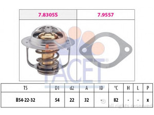FACET 7.8305 termostatas, aušinimo skystis 
 Aušinimo sistema -> Termostatas/tarpiklis -> Thermostat