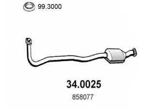 ASSO 34.0025 katalizatoriaus keitiklis 
 Išmetimo sistema -> Katalizatoriaus keitiklis
858077, 90500643, R1620007