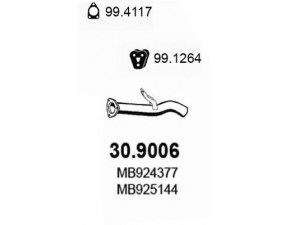 ASSO 30.9006 išleidimo kolektorius 
 Išmetimo sistema -> Išmetimo vamzdžiai
MB924377, MB925144