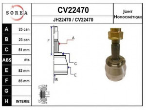 EAI CV22470K jungčių komplektas, kardaninis velenas 
 Ratų pavara -> Sujungimai/komplektas