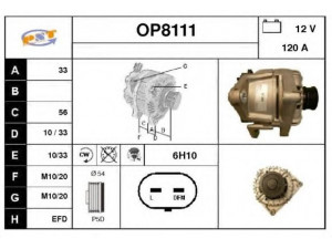 SNRA OP8111 kintamosios srovės generatorius 
 Elektros įranga -> Kint. sr. generatorius/dalys -> Kintamosios srovės generatorius
13222933, 6204218, 93188158