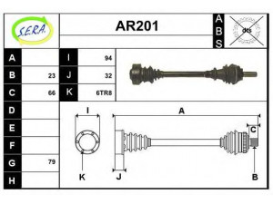SERA AR201 kardaninis velenas 
 Ratų pavara -> Kardaninis velenas
510847, 531943, 795067, 795068