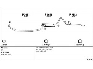 FENNO VO636 išmetimo sistema 
 Išmetimo sistema -> Išmetimo sistema, visa