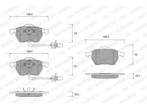 WEEN 151-1138 stabdžių trinkelių rinkinys, diskinis stabdys 
 Techninės priežiūros dalys -> Papildomas remontas
4B0698151, 4B0698151AB, 4B0698151B