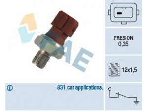 FAE 12410 alyvos slėgio jungiklis 
 Variklis -> Variklio elektra
1 710 509, 1 710 509 2A, 1 730 159