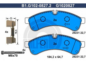 GALFER B1.G102-0827.2 stabdžių trinkelių rinkinys, diskinis stabdys 
 Techninės priežiūros dalys -> Papildomas remontas
42555633