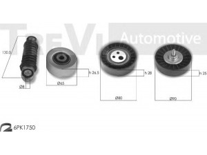 TREVI AUTOMOTIVE KA1120F skriemulių komplektas, V formos rumbuotas diržas 
 Diržinė pavara -> V formos rumbuotas diržas/komplektas -> Cilindrų komplektas