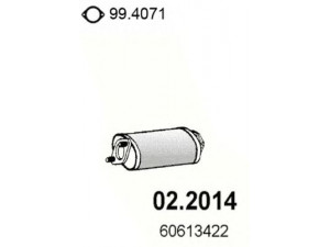 ASSO 02.2014 priekinis duslintuvas 
 Išmetimo sistema -> Duslintuvas
0060613422, 46447079, 60612161