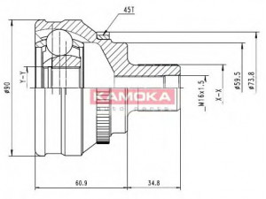 KAMOKA 6584 jungčių komplektas, kardaninis velenas 
 Ratų pavara -> Sujungimai/komplektas
443498099BX, 443 498 099 B