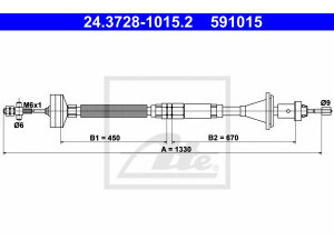 ATE 24.3728-1015.2 sankabos trosas 
 Dviratė transporto priemonės -> Kabeliai ir tachometro velenaai -> Sankabos trosas
60 25 103 090, 60 25 103 091, 60 25 170 727