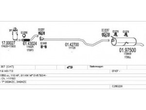 MTS C260228006127 išmetimo sistema 
 Išmetimo sistema -> Išmetimo sistema, visa