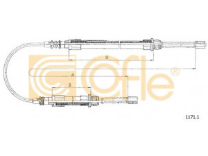 COFLE 1171.1 trosas, stovėjimo stabdys 
 Stabdžių sistema -> Valdymo svirtys/trosai
4450938, 474580, 483476, ZF04450938