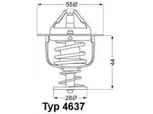 WAHLER 4637.88D termostatas, aušinimo skystis 
 Aušinimo sistema -> Termostatas/tarpiklis -> Thermostat
MD 346527, MD 346547