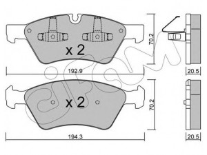 CIFAM 822-670-0 stabdžių trinkelių rinkinys, diskinis stabdys 
 Techninės priežiūros dalys -> Papildomas remontas
004 420 40 20, 164 420 08 20, 164 420 18 20