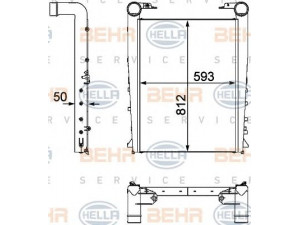 HELLA 8ML 376 746-371 tarpinis suslėgto oro aušintuvas, kompresorius 
 Variklis -> Oro tiekimas -> Įkrovos agregatas (turbo/superįkrova) -> Tarpinis suslėgto oro aušintuvas
50 10 619 582