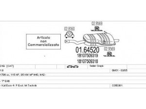 MTS C050381017204 išmetimo sistema 
 Išmetimo sistema -> Išmetimo sistema, visa