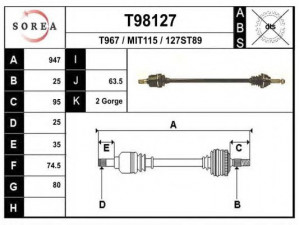 EAI T98127 kardaninis velenas 
 Ratų pavara -> Kardaninis velenas