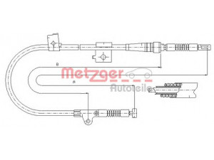 METZGER 17.0216 trosas, stovėjimo stabdys 
 Stabdžių sistema -> Valdymo svirtys/trosai
36531-71J10