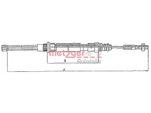 METZGER 11.606 trosas, stovėjimo stabdys 
 Stabdžių sistema -> Valdymo svirtys/trosai
4745.73