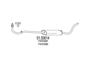 MTS 01.50614 vidurinis duslintuvas 
 Išmetimo sistema -> Duslintuvas
1741010090, 1741010091