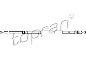 TOPRAN 501 722 trosas, stovėjimo stabdys 
 Stabdžių sistema -> Valdymo svirtys/trosai
3440 6 760 444, 3440 6 769 368