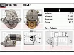 DELCO REMY DRS3798 starteris 
 Elektros įranga -> Starterio sistema -> Starteris
GNU4558, NAD100580, NAD100580E