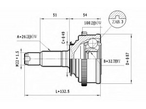 STATIM C.428 jungčių komplektas, kardaninis velenas 
 Ratų pavara -> Sujungimai/komplektas
44511-SE0-406