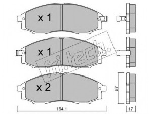 fri.tech. 627.0 stabdžių trinkelių rinkinys, diskinis stabdys 
 Techninės priežiūros dalys -> Papildomas remontas
41060-7Z025, 41060-VK190, D1060-VK190
